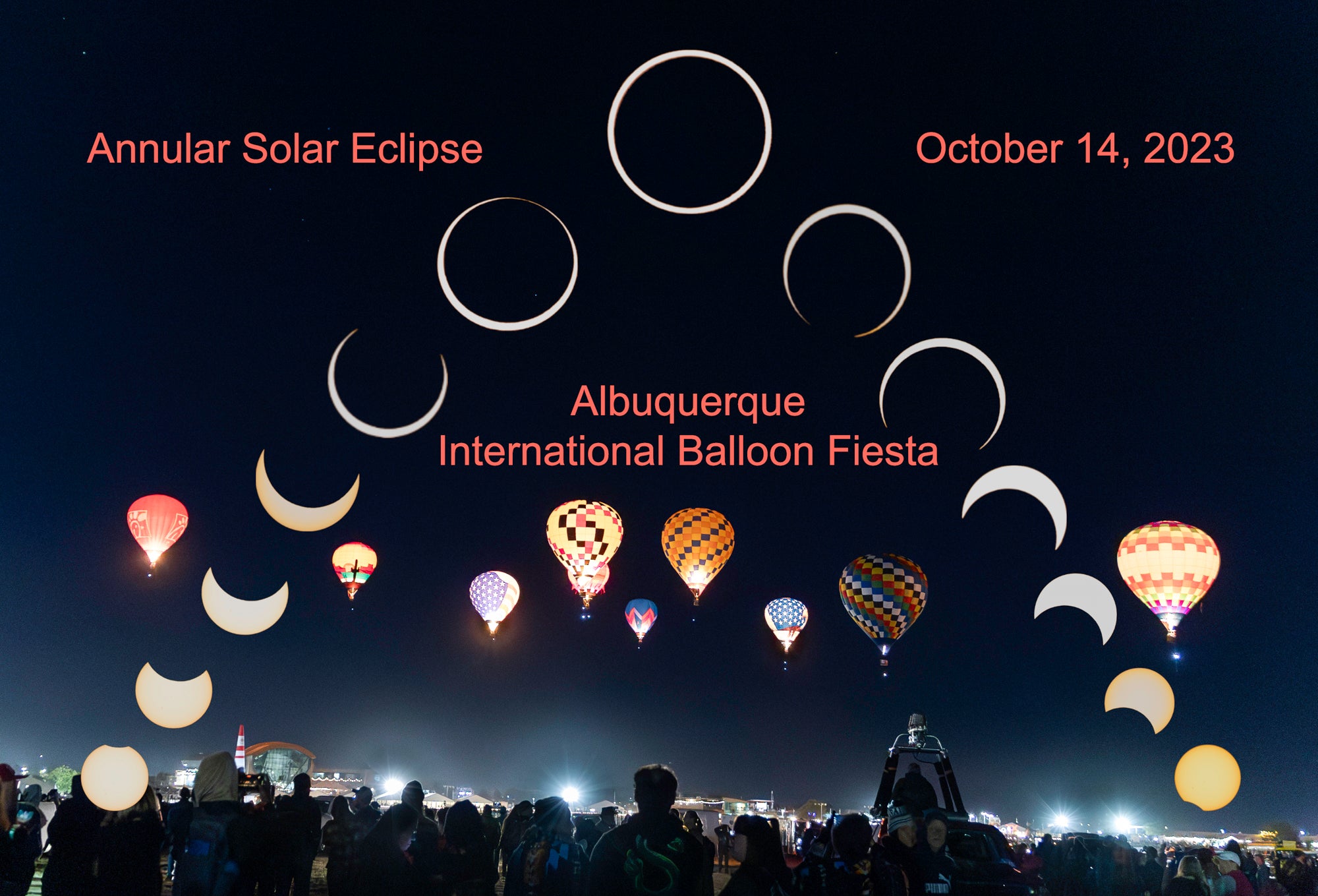 Annular Solar Eclipse Over The Albuquerque International Balloon Fiest