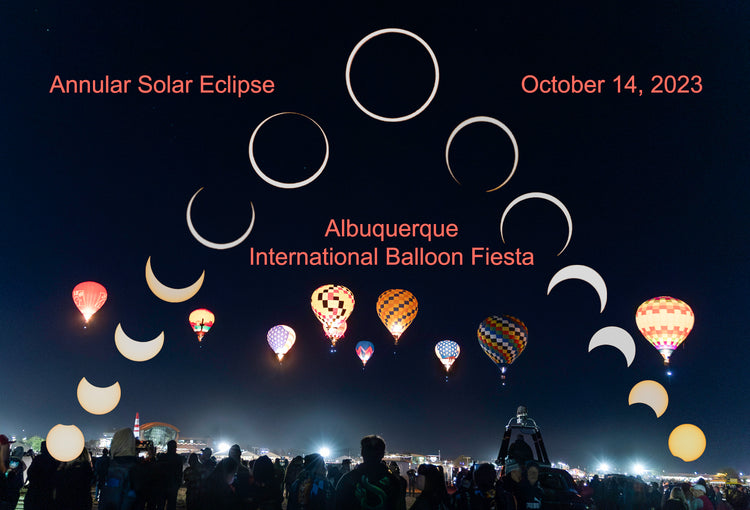 Annular Solar Eclipse Over the Albuquerque International Balloon Fiesta Matted Print
