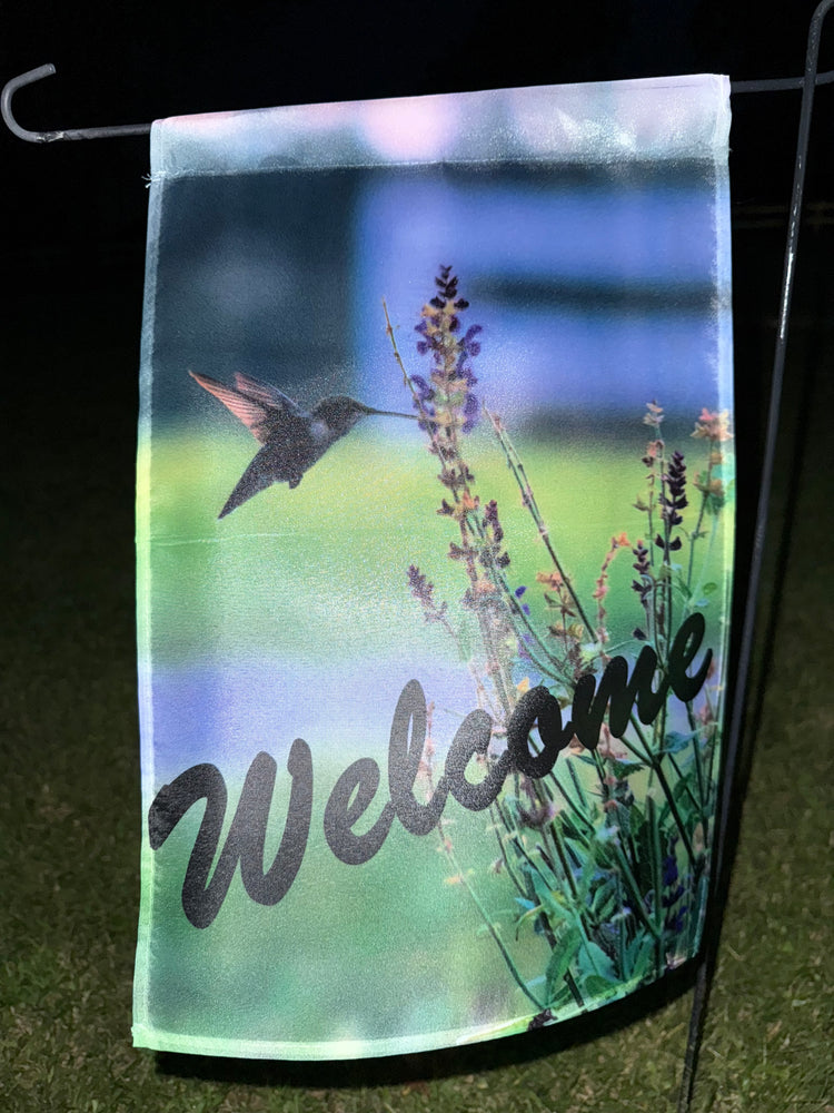 Hummingbird Welcome Garden Flag