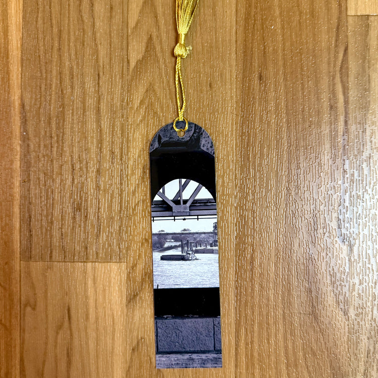 Barge Thru Eads Bridge Metal Bookmark