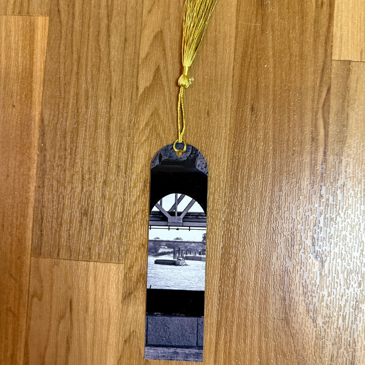 Barge Thru Eads Bridge Metal Bookmark