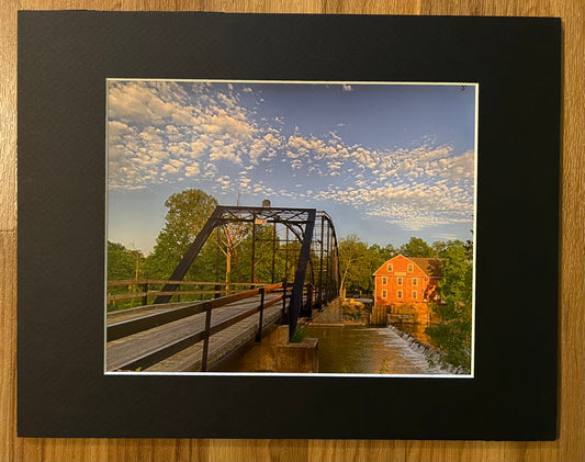 War Eagle Mill and Bridge Matted Print