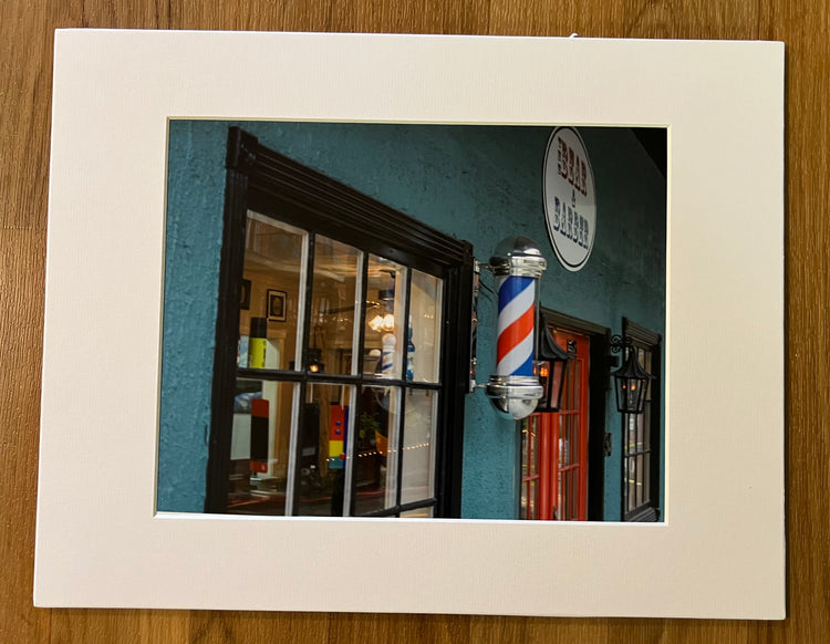 Bear & Barber Matted Print