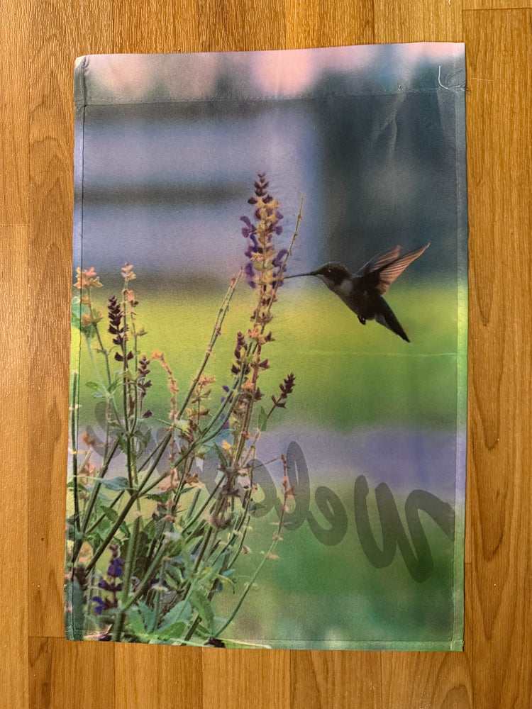 Hummingbird Welcome Garden Flag