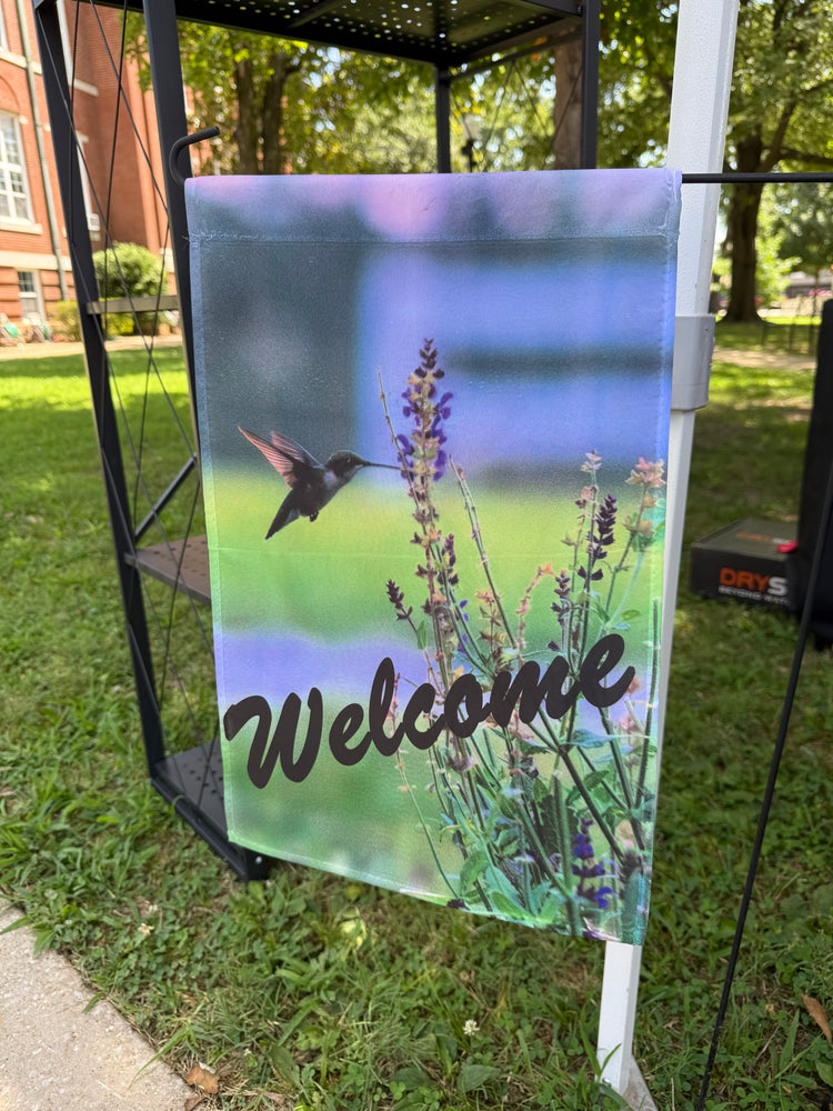 Hummingbird Welcome Garden Flag