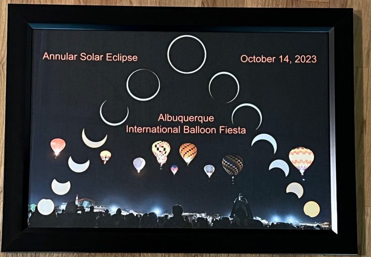 Annular Solar Eclipse Over The Albuquerque International Balloon Fiesta Framed Photograph