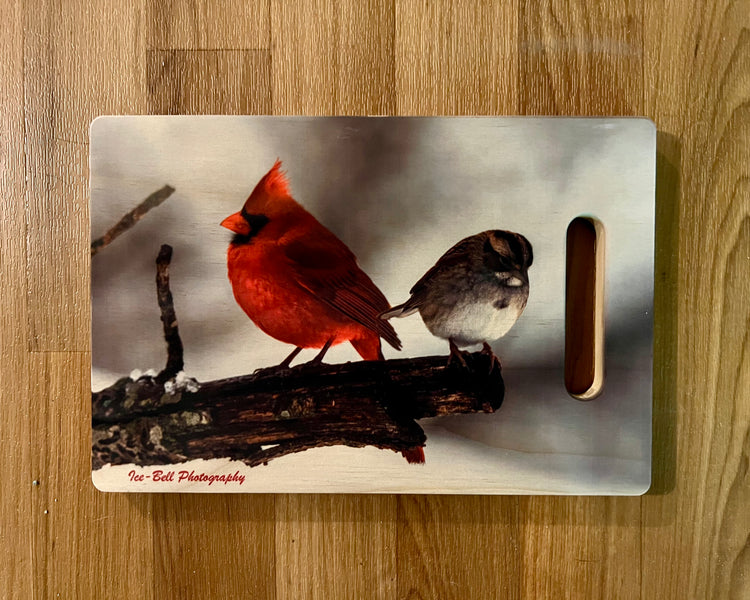 Wood Cutting Board - Cardinal and Sparrow