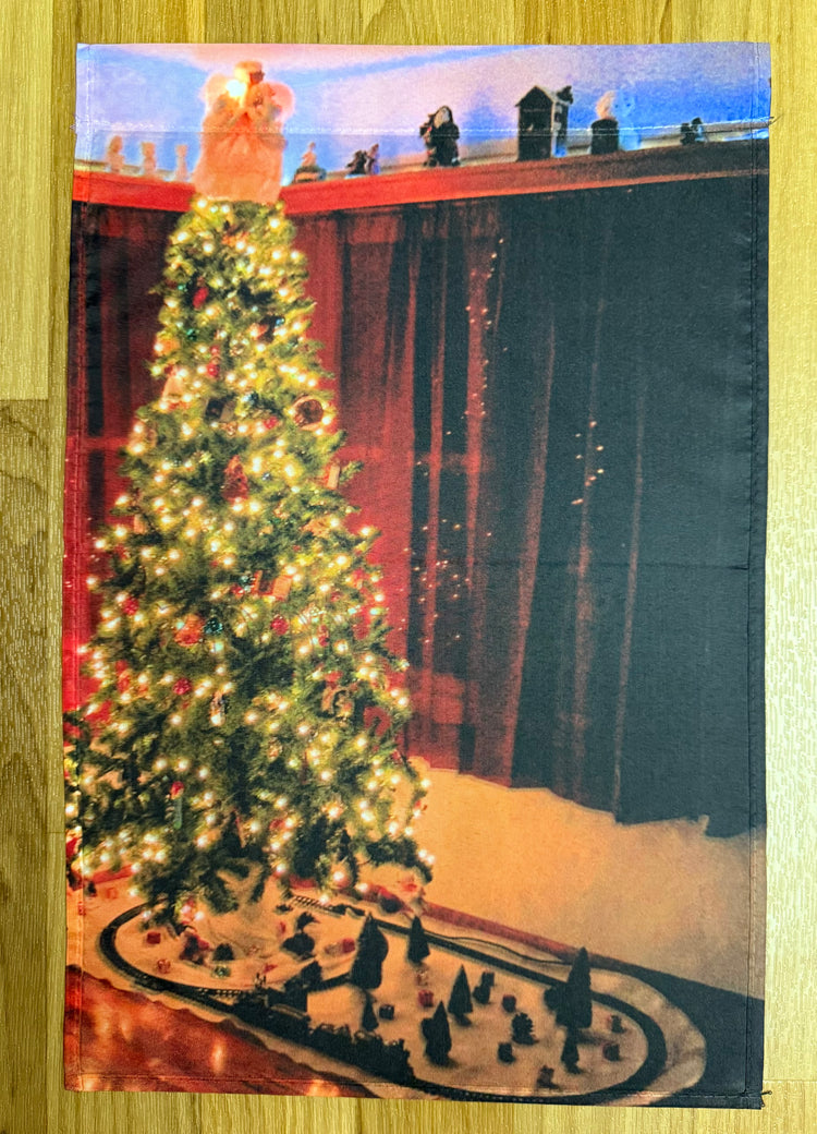 Merry Christmas Train Garden Flag