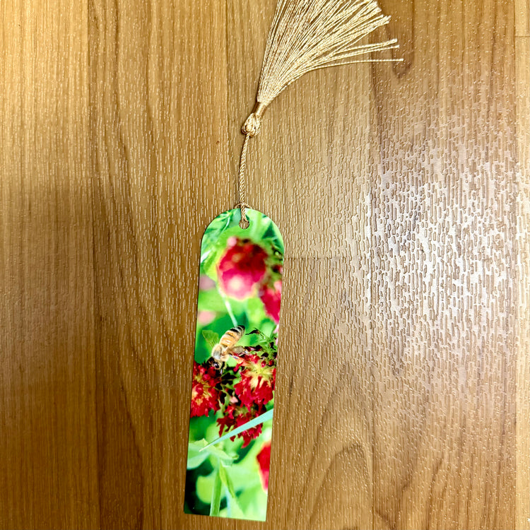 Bee in Clover Metal Bookmark