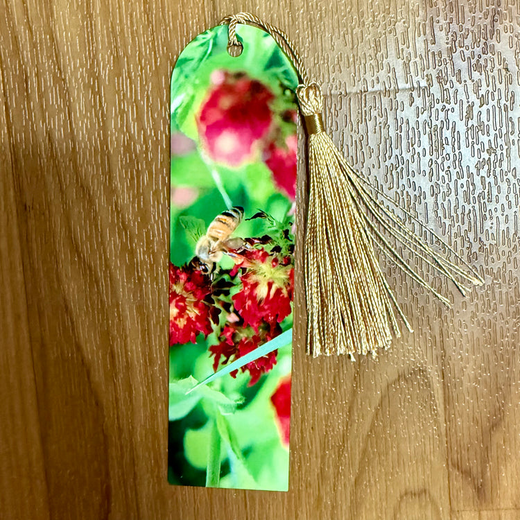 Bee in Clover Metal Bookmark