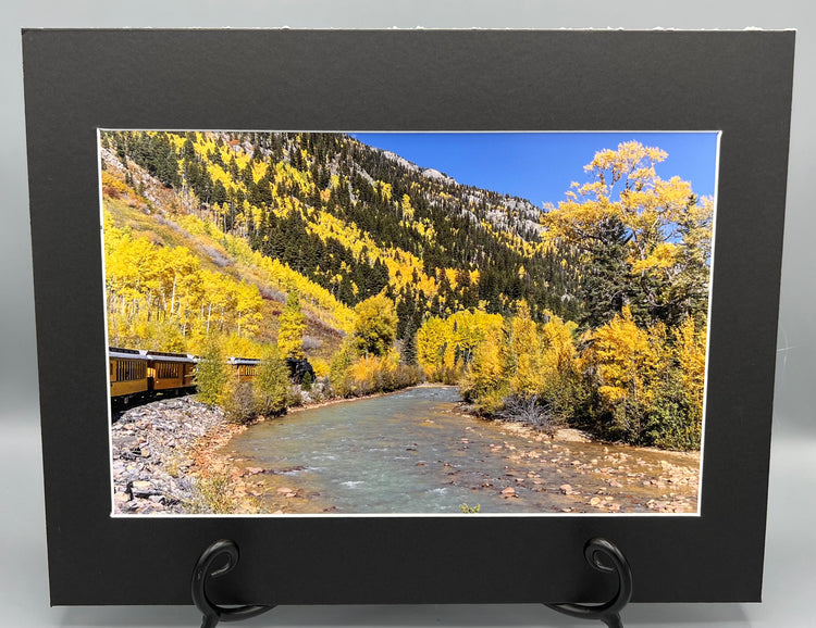 Yellow and Green Matted Print