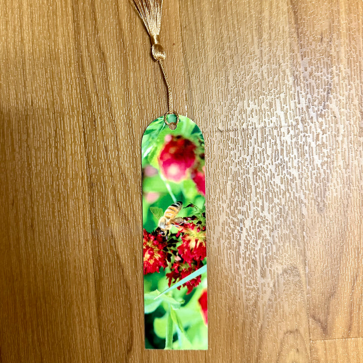 Bee in Clover Metal Bookmark