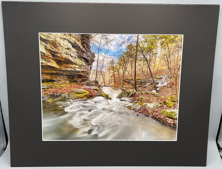 Flow Below Magnolia Falls Matted Print