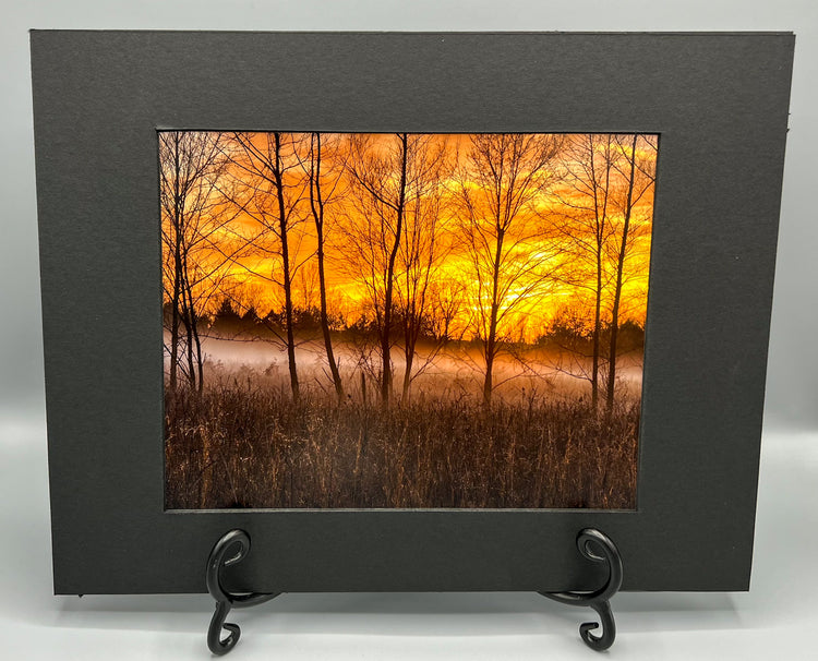 Fire and Fog Sunset Matted Print