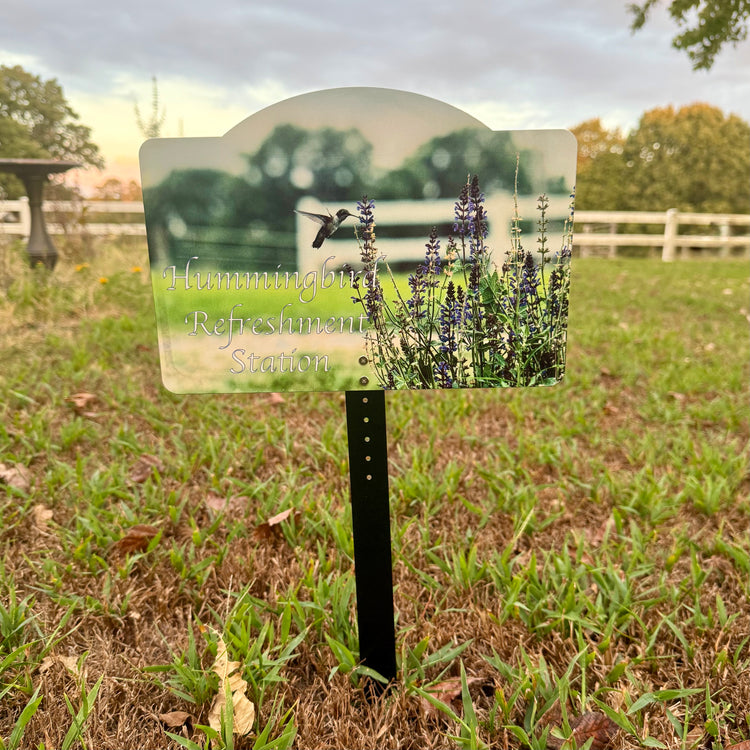 10” Garden Sign - Hummingbird Refreshment Station
