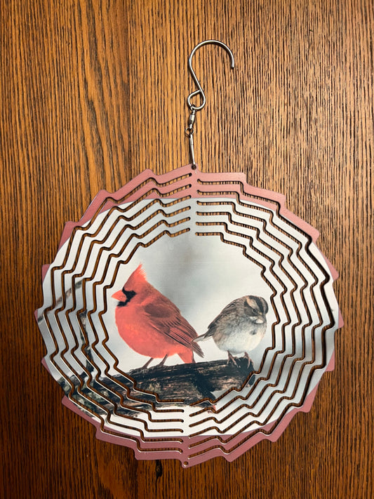 Wind Spinner Cardinal and Sparrow the Tiff