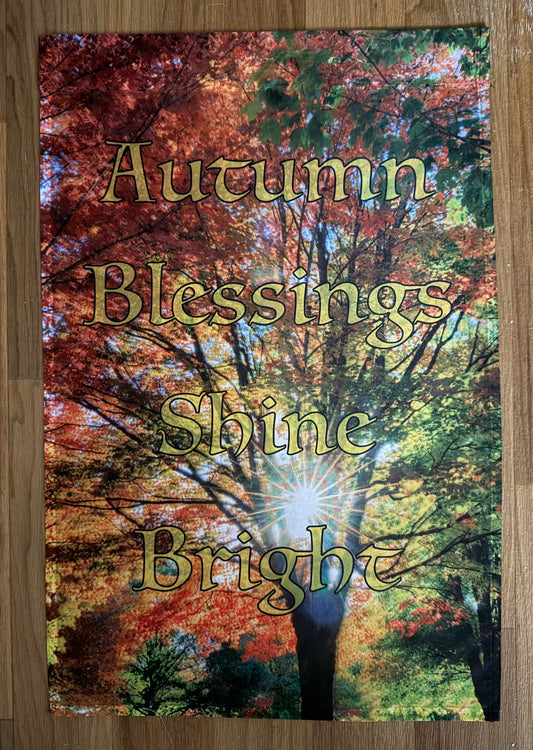 Autumn Blessings Shine Bright Garden Flag
