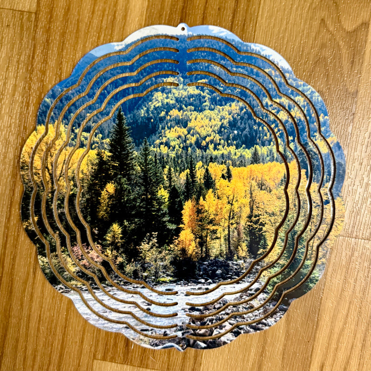 Wind Spinner Amina’s River with Fall Aspen Trees