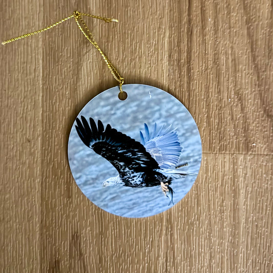 Ornament Juvenile Bald Eagle With Fish