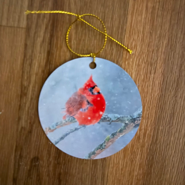 Ornament Cardinal in Heavy Snow