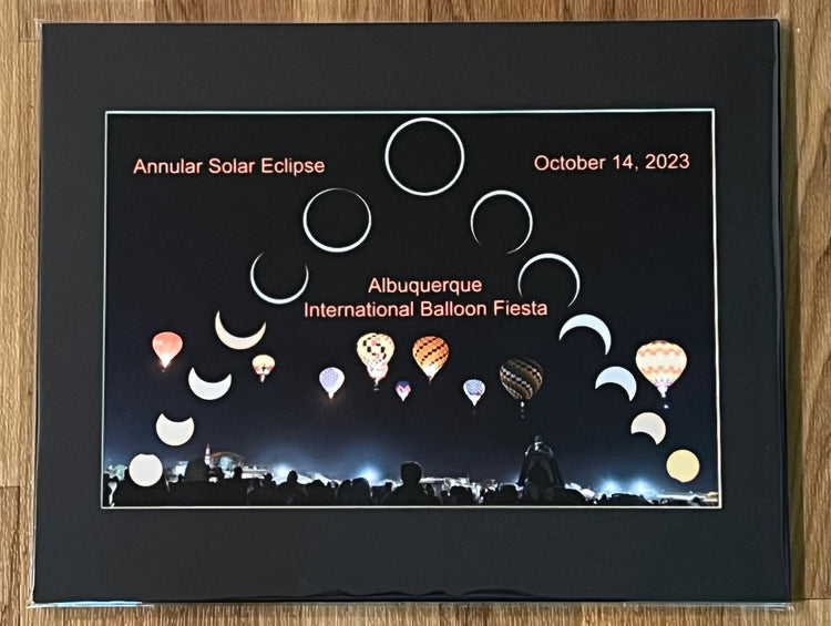 Annular Solar Eclipse Over the Albuquerque International Balloon Fiesta Matted Print