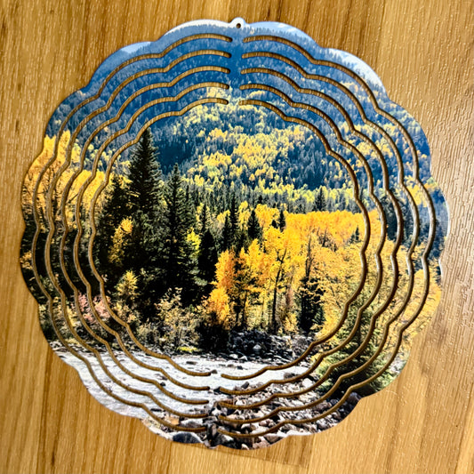 Wind Spinner Amina’s River with Fall Aspen Trees