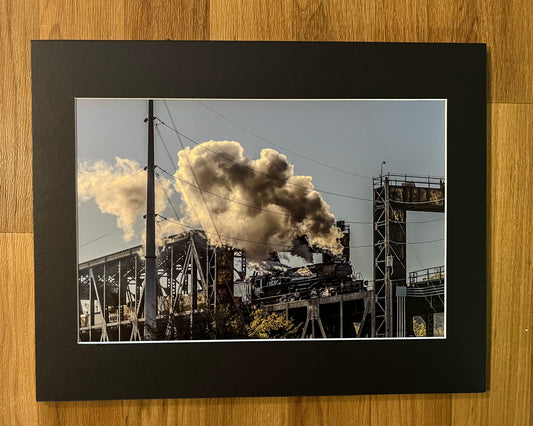 Big Boy 4014 Exiting Highline Bridge Matted Print