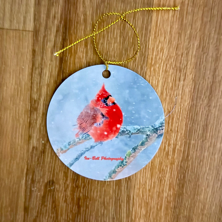 Ornament Cardinal in Heavy Snow