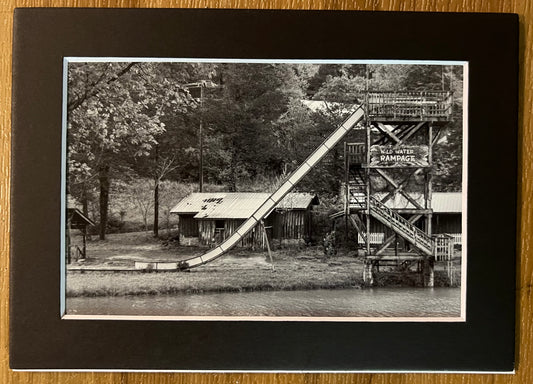 Wild River Rampage From Across Mill Creek at Dogpatch USA Matted Print