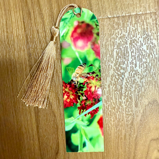 Bee in Clover Metal Bookmark