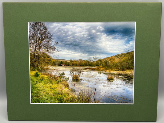 Across Mill Pond Matted Print