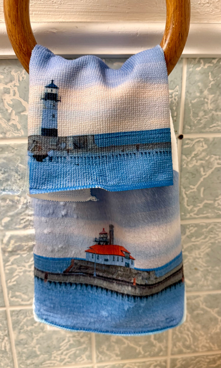Duluth North Pier Lighthouse Wash Cloth