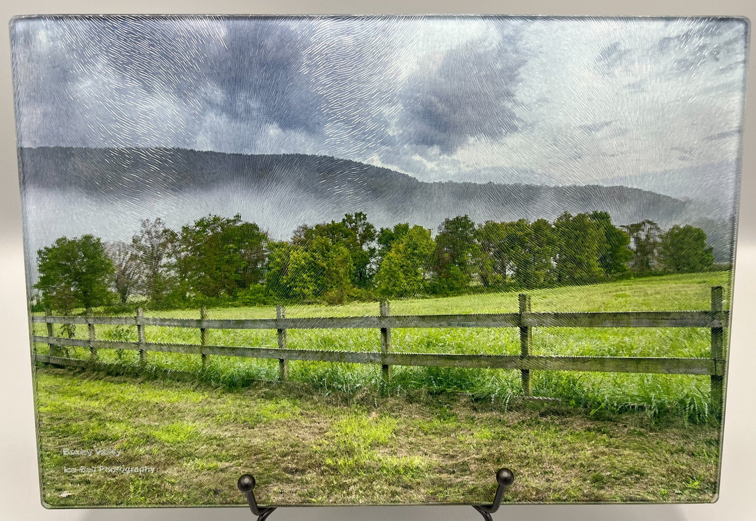 Glass Cutting Board - Foggy Morning Boxley Valley