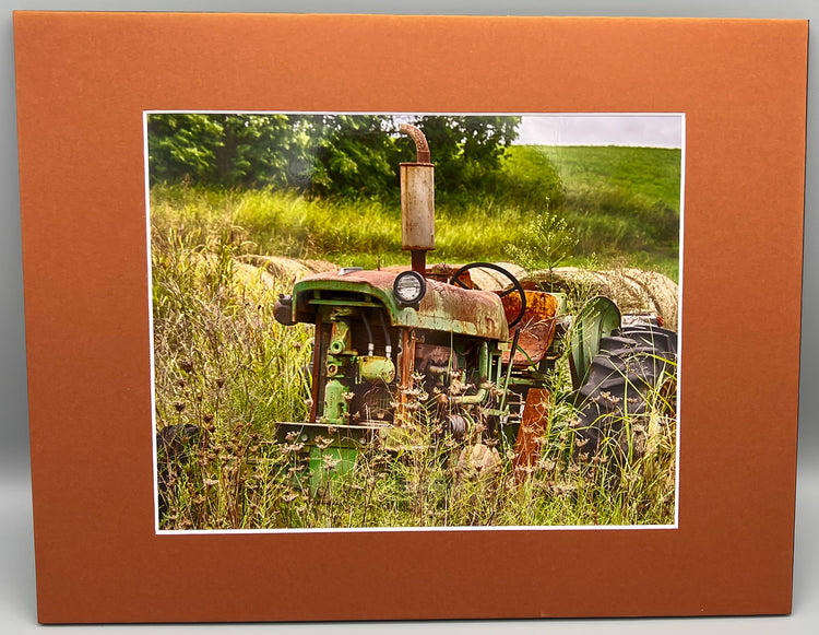 Old Tractor Matted Print