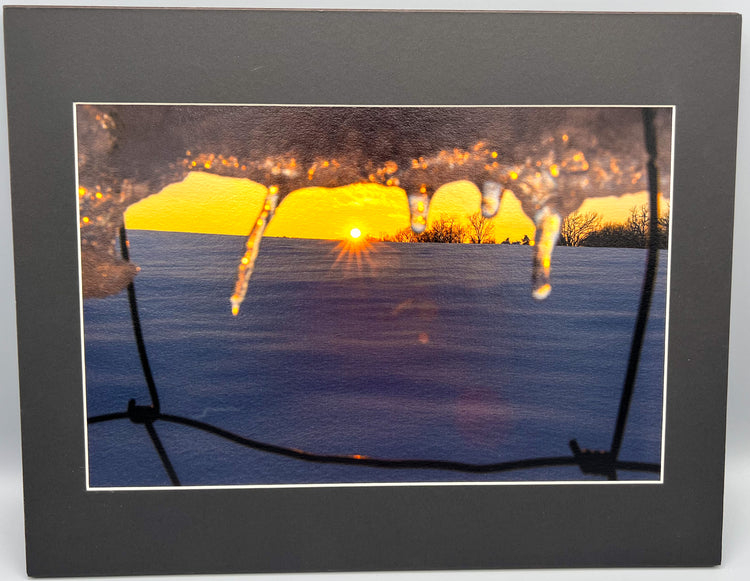Icy Sunset Matted Print