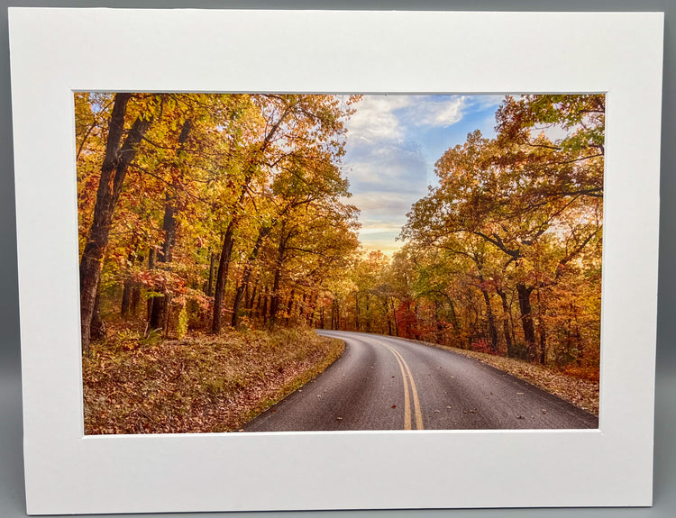 The Lonely Road Home Matted Print