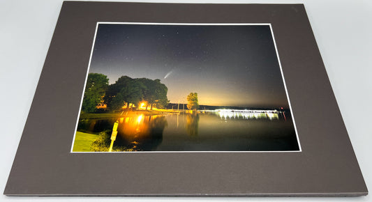 Neowise Over Bill Shoals Lake Matted Print